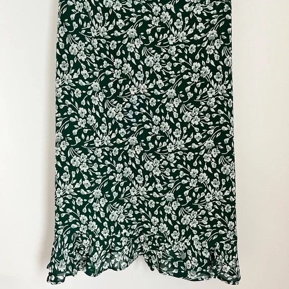 reformation green floral mini dress Reformation Marlowe Mini Dress in Cilantro Size Small – Ernest Grace main image 1